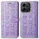 Чохол Embossed Cat and Dog для Infinix GT 20 Pro / X6871 книжка шкіра PU з візитницею фіолетовий - зображення 4