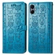 Чехол Embossed Cat and Dog для Samsung Galaxy A06 / A065 книжка кожа PU с визитницей голубой - изображение 4