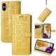Чохол Embossed Cat and Dog для Samsung Galaxy A06 / A065 книжка шкіра PU з візитницею жовтий - зображення 1