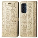 Чохол Embossed Cat and Dog для Samsung Galaxy A17 / A175 книжка шкіра PU з візитницею золотистий - зображення 4