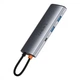 USB Type-C Хаб Baseus Metal Gleam Series 7-in-1 (2*USB3.0, 4KHD, Type-C 3.1, Type-C PD, TF, SD) gray - изображение 5