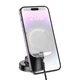 Держатель HOCO Crystal magnetic wireless fast charging car holder HW18 (center console) |15W| Grey - изображение 1