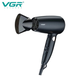 Фен для волос VGR V-439 1600W Черный, фен для укладки - сушилка для волос (фен для волосся), складная ручка - изображение 3