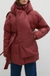 Удлиненная зимняя женская куртка с поясом Finn Flare FWB51064-332 Down fill бордовая XL - изображение 2
