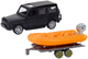 Zabawka LEAN Toys Auto terenowe z przyczepą Czarne + Łódź Pomarańczowa 18869 (5905991019534) - obraz 3