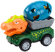 Zestaw autek LEAN Toys Samochód z głową dinozaura i z jajem w przyczepie 4 szt 18972 (5905991014553) - obraz 5