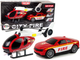 Zestaw zabawek LEAN Toys ze światłami i dźwiękami Helikopter + Auto Straż pożarna Czerwony 12964 (5905323211407) - obraz 2