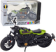 Zabawka LEAN Toys Motocykl chopper metalowy ze światłami i dźwiękami z zielonymi elementami 1:12 Czarny 22616 (5905991049654) - obraz 2