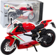 Zabawka LEAN Toys Motocykl sportowy metalowy ze światłami i dźwiękami 1:12 Czerwono-Biały 22621 (5905991049708) - obraz 2