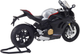 Zabawka LEAN Toys Motocykl V4 sportowy metalowy ze światłami i dźwiękami z srebrnymi elementami 1:12 Czarny 22611 (5905991049609) - obraz 4