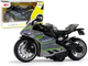 Zabawka LEAN Toys Motocykl sportowy z napędem pull-back ze światłem i dźwiękiem oraz z zielonymi pasami 1:12 Szary 12260 (5905214970369) - obraz 2