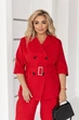 Піджак подовжений, по фігурі, з поясом, та рукавом три четверті мод FASHION- 725, червоний, розмір 62-64 - изображение 2