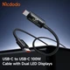 Кабель швидкого заряджання 100W USB-C to USB-C з подвійним дисплеєм Mcdodo 1,2 м CA-8000 - зображення 3