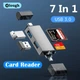 Кардрідер ELOUGH 7-в-1 Type-C / USB 2.0 / USB 3.0 / Micro USB / SD / TF / USB-флеш Сірий алюмінієвий 5 Гбіт - зображення 2