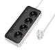 Мережевий подовжувач HOCO AC22 Sunlight 4-bit (PD30W/1C3A) desktop socket (EU/GER)(L=3M) Black - изображение 1