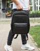 Шкіряний чоловічий рюкзак класичний чорний з натуральної шкіри якісний Tiding Bag 68932 - зображення 6