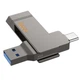 Флеш накопичувач USB Hoco UD15, 64GB, 2 в 1, USB 3.2, Type-C, металевий, gray - зображення 1