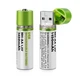 USB аккумулятор пальчиковый 1250mAh (тип AA), цена за набор 2 шт - изображение 1