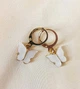 Женские сережки с подвесками Бабочки белые Золотистые - изображение 1