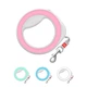 Поводок-рулетка для собак WAUDOG R-leash, круглая, XS-M, до 40 кг, 2,9 м, светоотражающая лента розовый - изображение 1