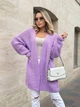 Жіночий в'язаний кардиган 5009, бузковий, one size - изображение 1