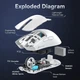 ATTACK SHARK X11 63g Біла ігрова миша (PAW3311, 22000 DPI, Bluetooth/2.4G/USB-C, RGB док-станція) - зображення 6
