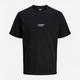 Футболка хлопковая длинная мужская Jack & Jones 12278787 S Black с принтом (5715724957909) - изображение 6