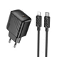 Мережевий Зарядний Пристрій Hoco CS24A 1Type-C/25W/PD + (Type-C - Lightning) (Чорний) - зображення 1