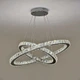 Люстра подвесная светодиодные кольца LED Light House SY-20263/2 CR D480*H1500 80W PULT DU хром - изображение 1