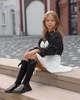 Детские черные гольфы с бантиком и стразами-26-30 - изображение 2