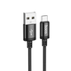 Кабель Hoco X89 Wind USB – micro-USB 2.4 А 1 м у нейлоновому обплетенні чорний - зображення 1