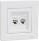 Розетка комп'ютерна Schneider Electric Asfora Electric RJ45 UTP кат. 5Е подвійна Біла EPH4400121 - изображение 1