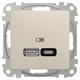 Розетка USB Schneider Electric Sedna Design тип A+C, 3A, 21Вт Бежевий (SDD112405) - зображення 1