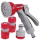 Пистолет-распылитель для полива INTERTOOL GE-0002 8 функций + адаптер с резьбой 1/2", 3/4" и 2 коннектора для шланга 1/2" - изображение 1