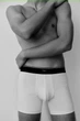 Набор удлиненных хлопковых боксеров H&M mid trunks размер M 3 шт black white grey 0178 - изображение 5