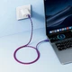 Кабель HOCO Type-C Meridian charging data cable X116 |1m, 3A| Purple - изображение 4