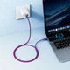 Кабель HOCO Type-C to Type-C Meridian charging data cable X116 1m, 60W/3A| Purple - изображение 4