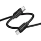 Кабель HOCO Type-C to Type-C Surpass charging data cable X115 |1m, 60W/3A| Black - зображення 1