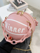Женская круглая сумка WINNER мяч на цепочке розовая - изображение 3