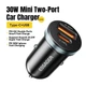 Автомобильное мини зарядное устройство 30 Вт Essager Shang Rul mini USB-A +Type C в прикуриватель 12|24V быстрая зарядка PD 3.0+QC4.0 - изображение 2