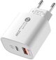 Ładowarka sieciowa Dudao A6MaxC USB-A USB-C 20W + kabel USB-C - USB-C 1m White (6977196680184) - obraz 2