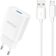 Ładowarka sieciowa Dudao A4EU USB-A 2.1A + kabel USB-A - micro USB White (6976625331963) - obraz 1