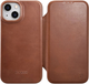 Чохол-книжка iCarer Curved Edge Oil Wax Real Leather Folio Case для Apple iPhone 14 Plus Retro Brown (AKI14220707-BN) - зображення 1