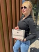 Женский клатч мини сумочка на цепочке бежевая из экокожи на одно отделение под клапаном на магните (0428) - изображение 8