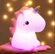 Детский ночник Единорог RGB аккумуляторный силиконовый светильник сенсорный LOSSO Unicorn Original для детской комнаты MA--72\21 - изображение 3