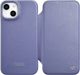Etui z klapką iCarer Curved Edge Real Cowhide Premium Leather Folio Case do Apple iPhone 14 Plus Light Purple (WMI14220715-LP) - obraz 1