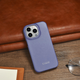 Etui z klapką iCarer Curved Edge Real Cowhide Premium Leather Folio Case do Apple iPhone 14 Pro Light Purple (WMI14220714-LP) - obraz 18