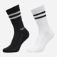 Набір жіночих шкарпеток високих Levi`s Regular Cut Sport Stripe 2P 35-38 2 пари Білий/Чорний (8720245583176) - зображення 1
