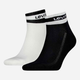 Zestaw skarpetek damskich Levi`s Mid Cut Sport Stripe 2P 35-38 2 pary Czarny/Biały - obraz 1