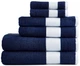 Набор 6 хлопковых полотенец Lacoste Home Heritage Sport Stripe Logo для ванной 132х76 см х 2 шт + 40х76 см х 2 шт + 33х33 см х 2 шт (1159840576) - изображение 3